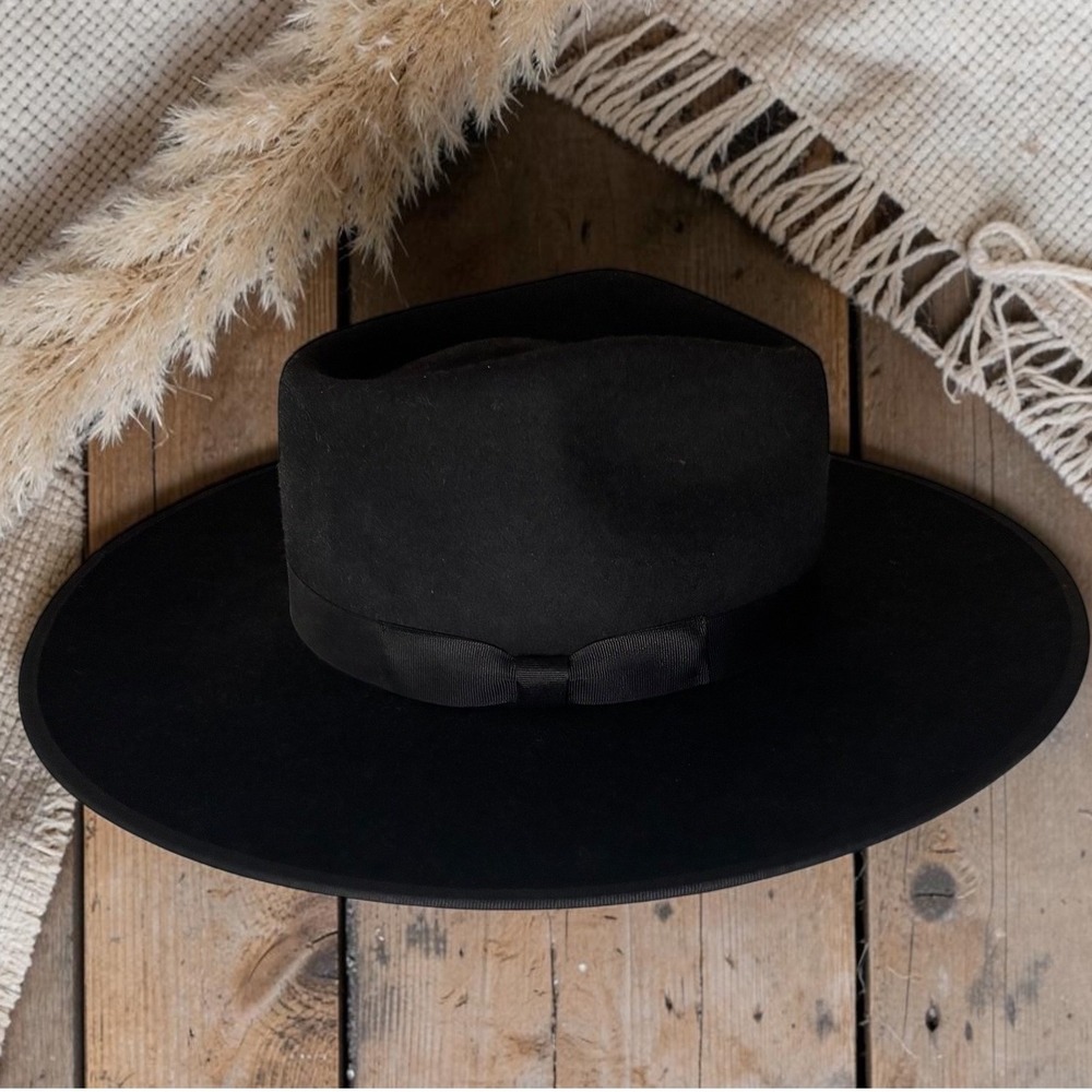 NEW Lack of Color Noir Rancher Hat Black Wool Fedora Western Size Medium Boho - Picture 5 of 16